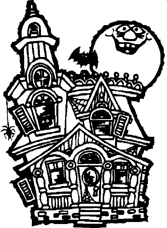 Halloween House Coloring Pages - Printable Free Coloring Pages