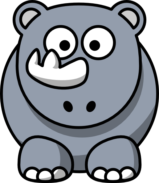 Simple Cartoon Rhino Clip Art - vector clip art ...