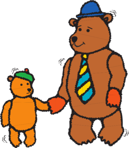 Father And Child Bear Walking Clip Art - vector clip ...