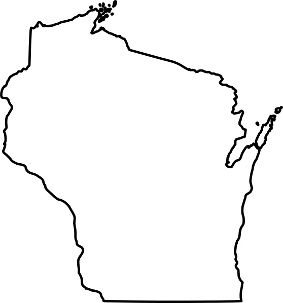 Wisconsin map outline clipart