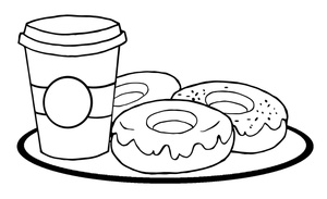 Coffee and donut clipart