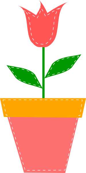 Tulip In Flower Pot Clip Art - vector clip art online ...