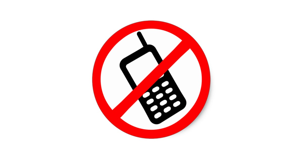 No Cell Phone Sticker | Zazzle