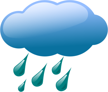 Cloud with raindrops clipart