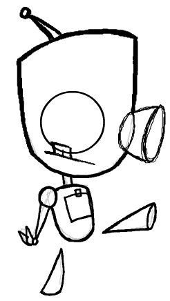 How to Draw GIR as Robot Without Dog Costume with Easy Lesson ...