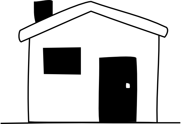 Simple home clipart black and white