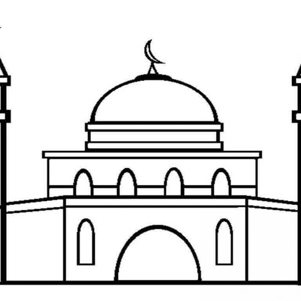 mewarnai gambar masjid sederhana | Search Results | Indonesian ...