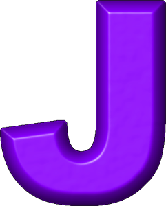 Presentation Alphabets: Purple Refrigerator Magnet J