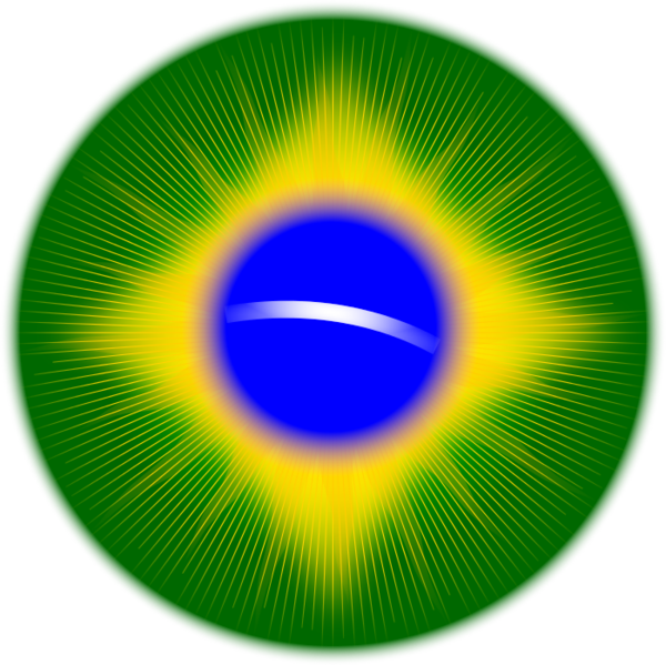 Rounded Brazil flag - vector Clip Art