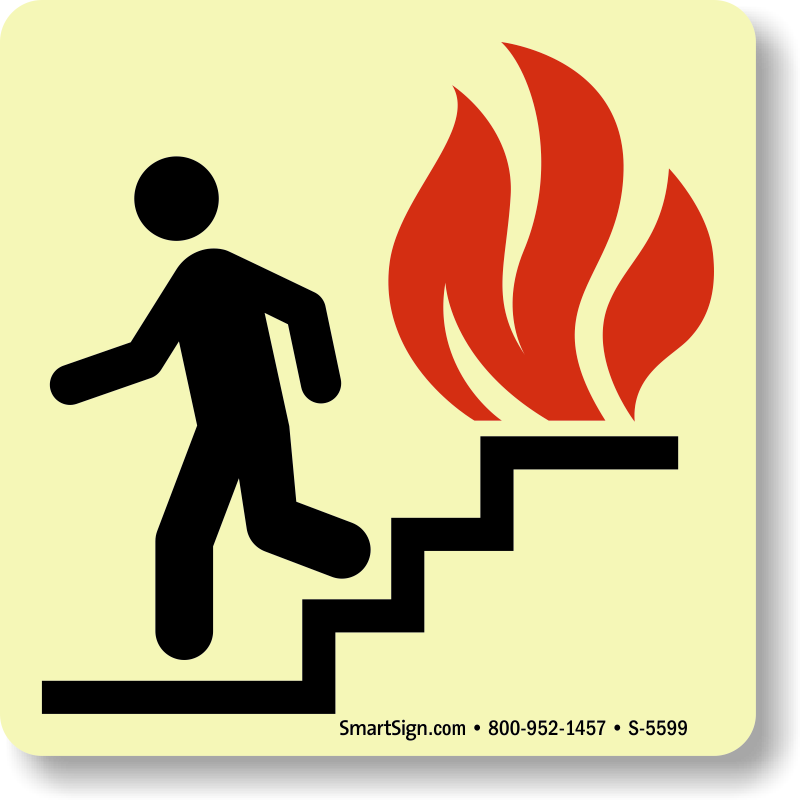 Stairs Sign, In Case Of Fire Sign, SKU: S-5599 - MySafetySign.com