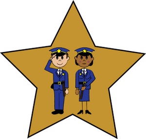 Police Officers Clipart Image - Male and Female Police Officers