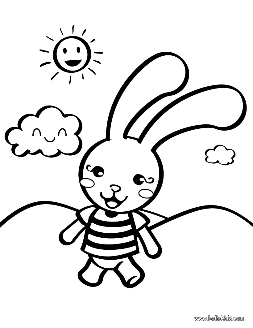 Coloring pages for PRESCHOOLERS - Rabbit toy