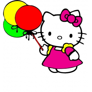 Disegno di Hello Kitty con Palloncini a colori per bambini gratis ...