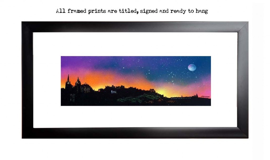 Edinburgh Skyline Dusk, Scotland | Scottish Landscape Paintings ...