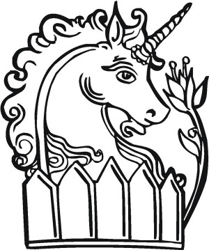 A Head Figure of Unicorn and Its Spiraling Horn Coloring Page ...