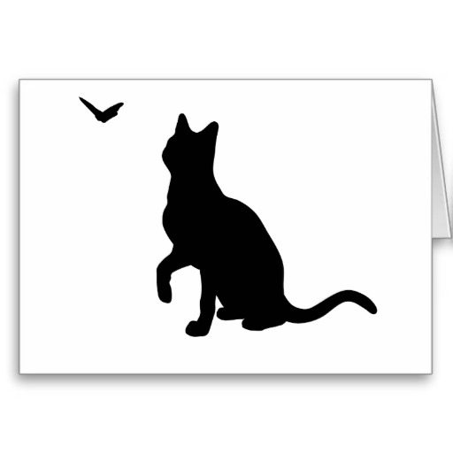 Cat with Butterfly Greeting Card- Blank from Zazzle.