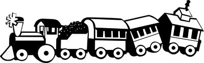 Train Clipart « FrPic · Toy Train Icon Black White Line Art Scalable Vector Graphics SVG .