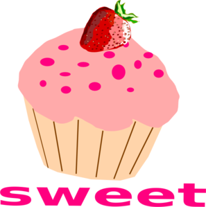 Strawberry Cupcake With Pink Frosting Clip Art ...