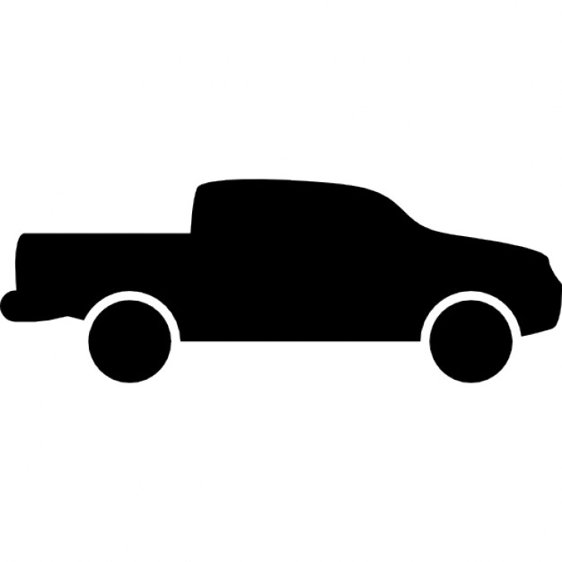 Pick up truck side view silhouette Icons | Free Download