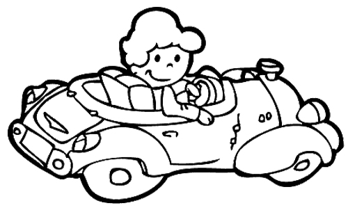 driver of driving Colouring Pages (page 2)