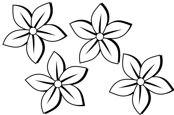 Spring Flowers Clipart Black And White - Free ...