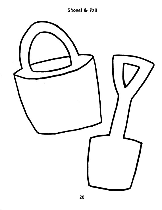 sand bucket and shovel Colouring Pages