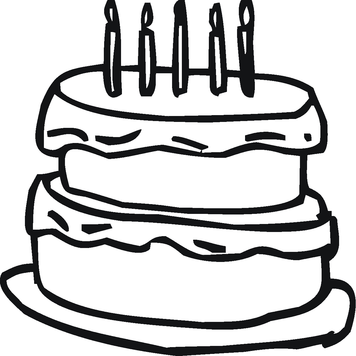 Birthday Cake Colouring Pages Clipart Best