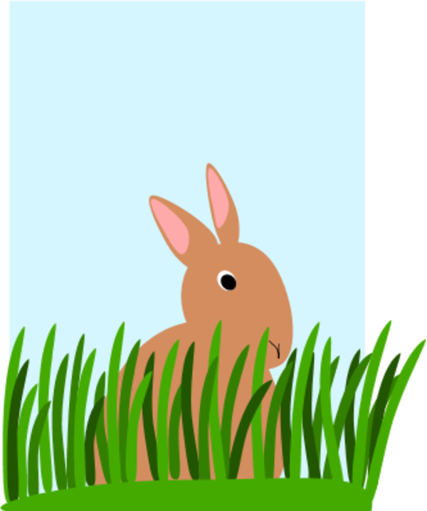 Rabbit behind Grass - vector Clip Art