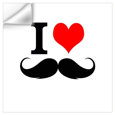 I love mustache Wall Art Wall Decal