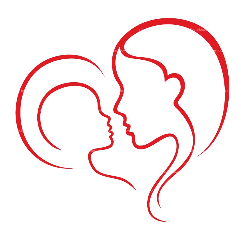 Silhouette clipart mother and child