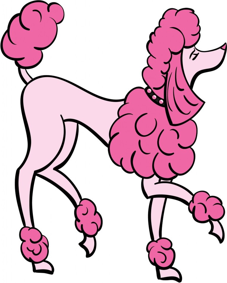 Pink poodle clipart