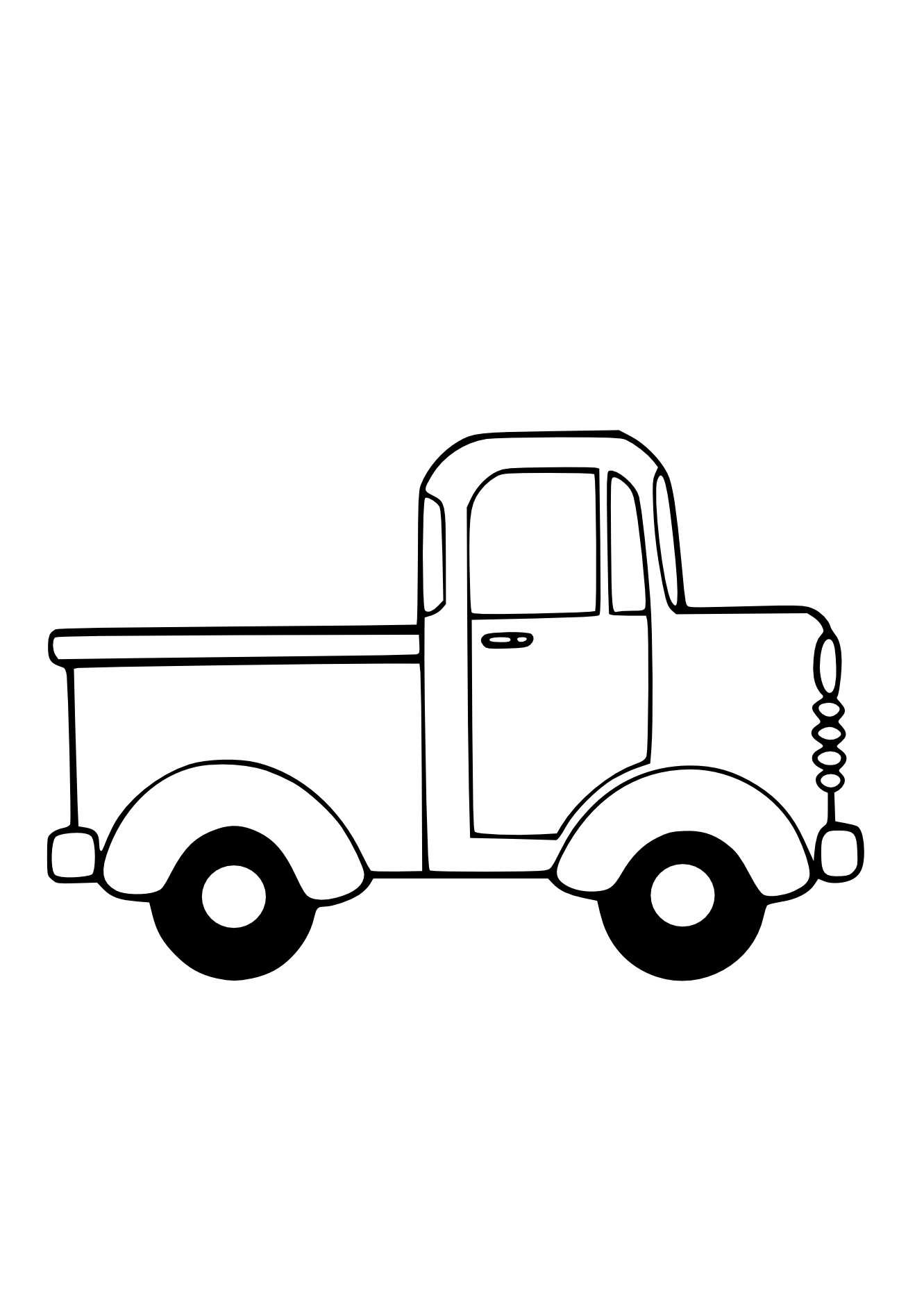 Pick up truck clipart black and white