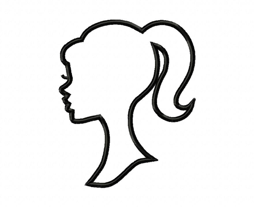 Girl with ponytail clipart