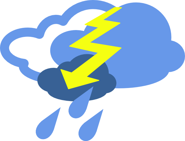 Severe Thunder Storms Weather Symbol clip art Free Vector