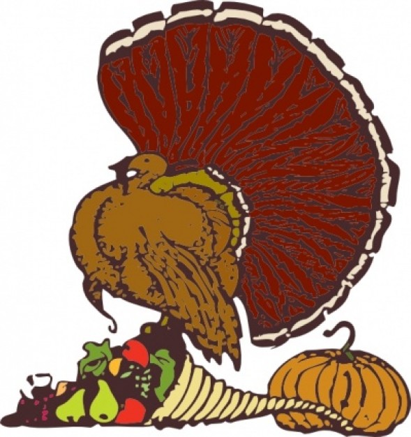 Turkey And Harvest clip art | Download free Vector