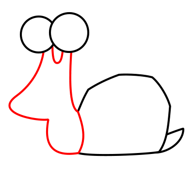 Drawing a cartoon snail