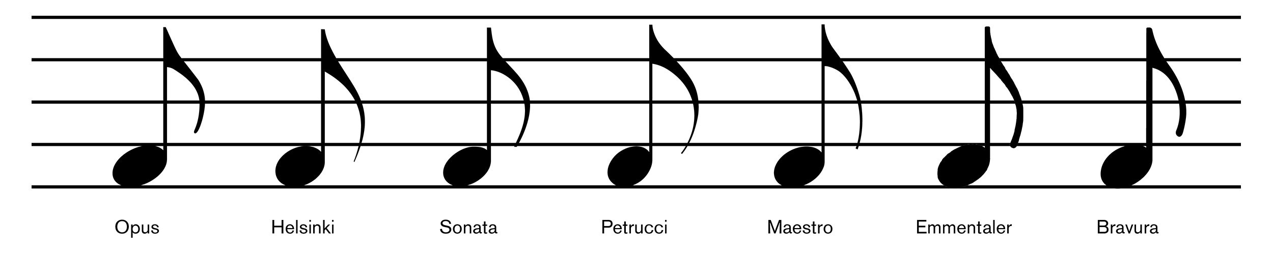 what is the name of the music note font in word