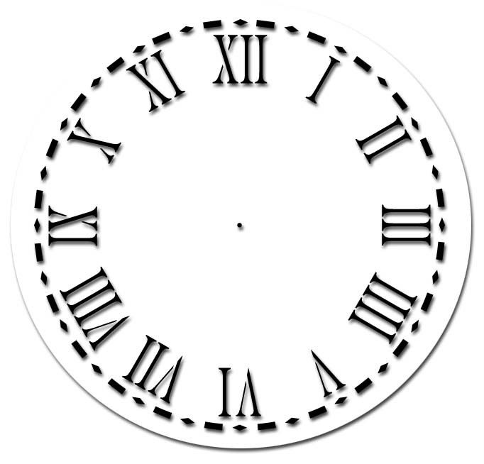 Roman Numeral Clock Face Templates Printable, Roman Numerals Clock ...