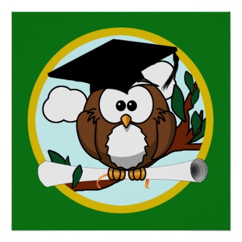 Cute Cartoon Graduation Owl Clipart - Free to use Clip Art Resource