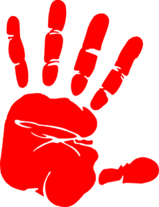 Red hand clipart