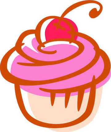 Cupcake Line Drawing Clipart - Free to use Clip Art Resource