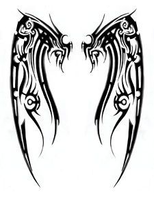 Tribal wings, Spine tattoos and Wings