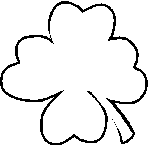 Shamrock black and white clipart