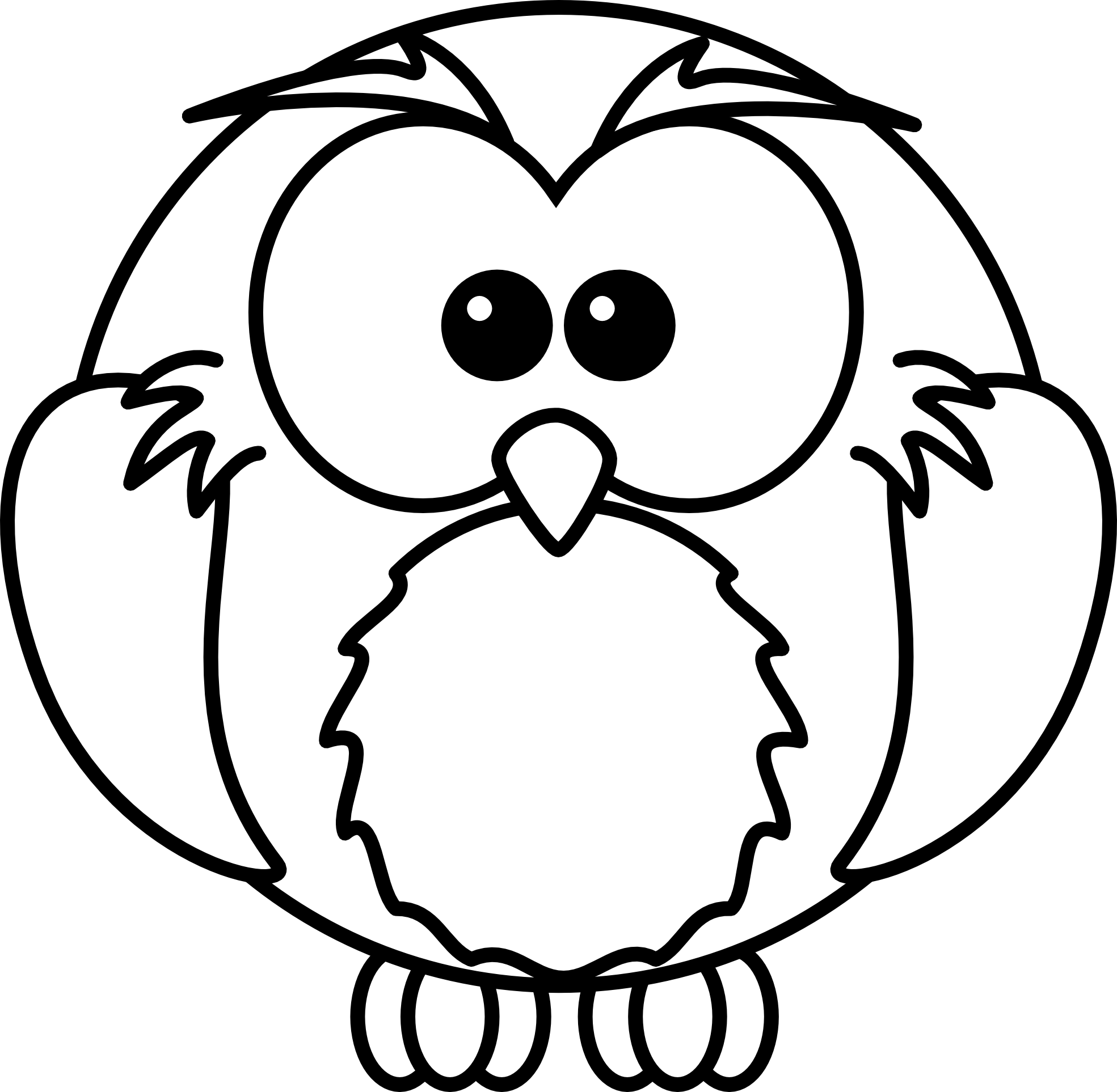 Cute owl black and white clipart - ClipartFox