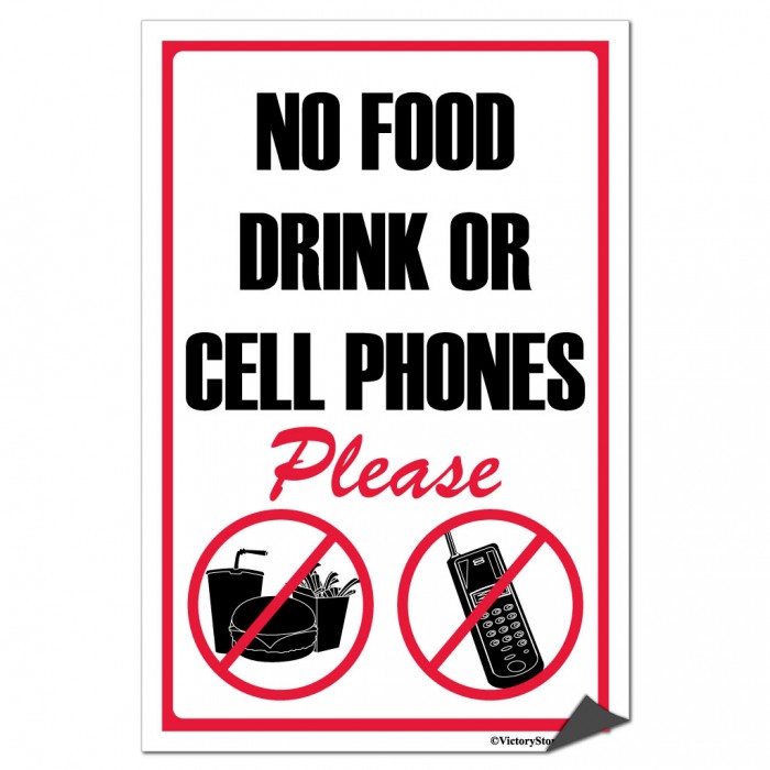 No Drinking, No Eating, No Food Or Drink Signs & Stickers ...