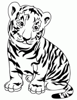 free tiger coloring page and tracing pages softschools. click this ...