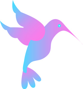 Hummingbird Clipart Image - Colorful Pink and Blue Hummingbird ...