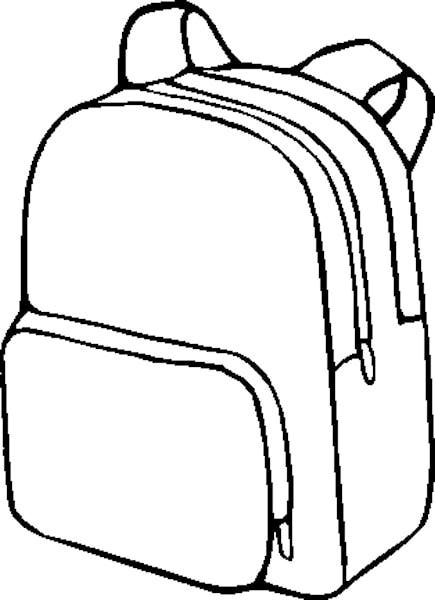 Book Bag Black And White Clipart