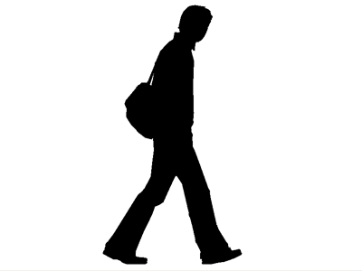 Person walking silhouette clipart