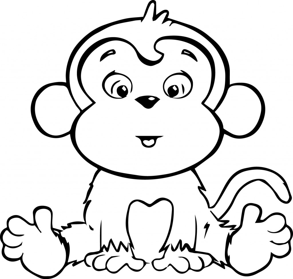 Cartoon Monkey Coloring Pages Page 1